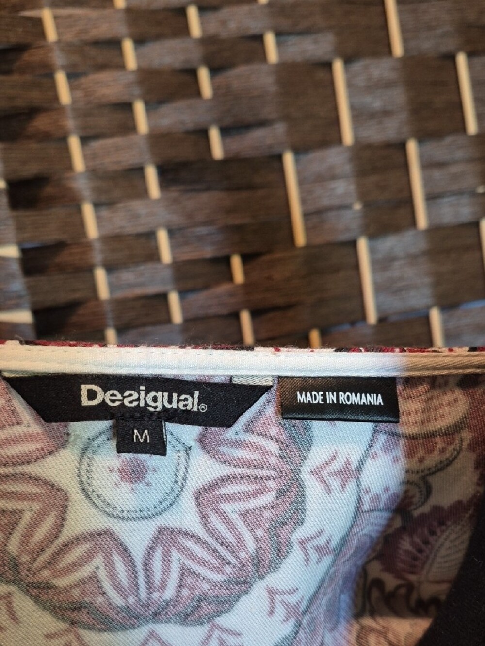Desigual Cream Long-Sleeve Top with Burgundy Floral Motif - Picture 2 of 9